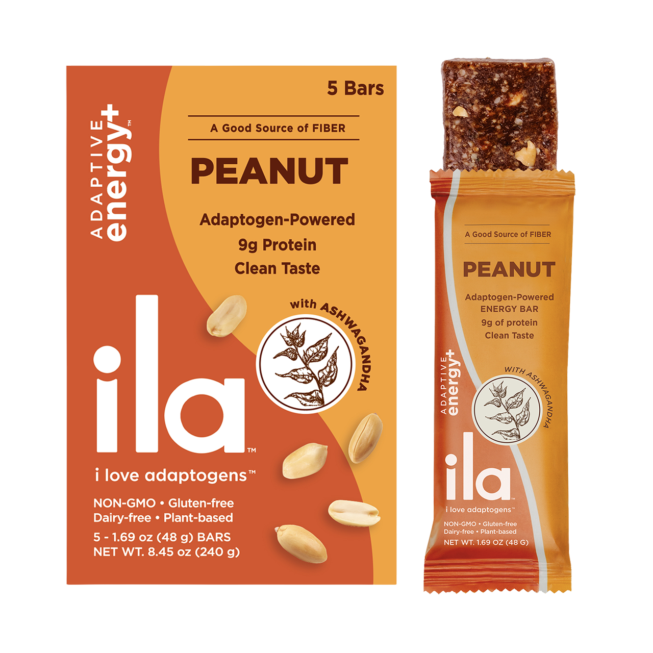 Peanut Snack Bars In A 5 Count Box With Clean Ingredients